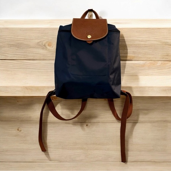 Longchamp Navy and Brown Backpack - Picture 14 of 15